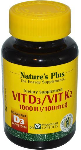 Vitamin D3 and Vitamin K2 - 90 Capsules