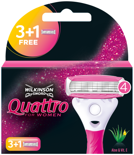 Wilkinson sword quattro for women sensitive blades charger 3 + 1