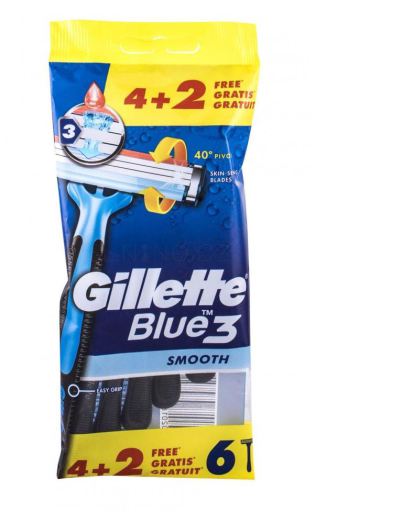 Blue3 Smooth Disposable Razors 6 pcs