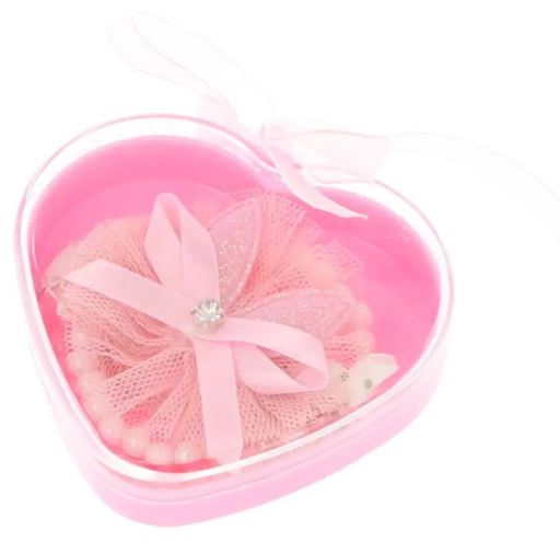 Heart Shape Box with Hair Clip + 4 pieces